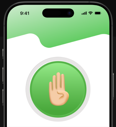 Zastupnik emergency signal screen in an iPhone